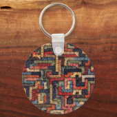 Geborduurde geometrische, etnische textuur sleutelhanger (Achterkant)