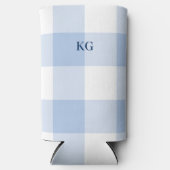 Geborduurde Gingham Blauw (Voorkant)