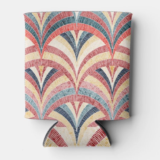 Geborduurde golvende bohemian naadloze print. blikjeskoeler (Voorkant)