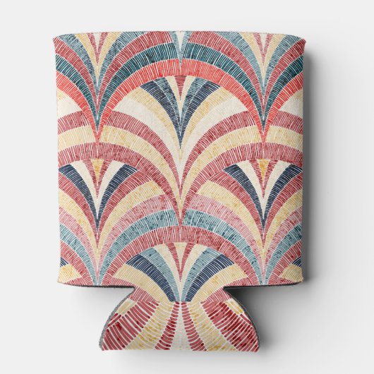 Geborduurde golvende bohemian naadloze print. blikjeskoeler (Achterkant)