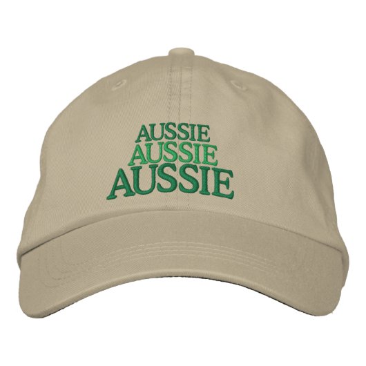 Geborduurde hoed met Aussie, Aussie, Aussie Pet (Voorkant)