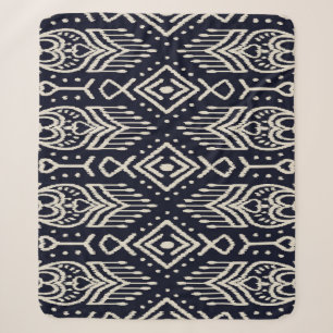 Geborduurde Ikat stof: etnische elegantie. Sherpa Deken