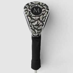 Geborduurde Initiaal Zwarte Beige Mot Insect Golfheadcover