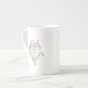 Geborduurde Iris Bone China Kop