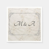 Geborduurde kant bruiloft cocktail servetten (Voorkant)