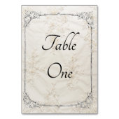 Geborduurde kant Trouwtafel nummers Kaart (Voorkant)