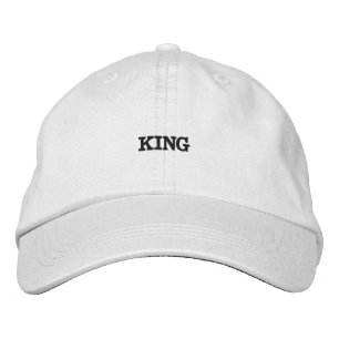 Geborduurde King Handsome Text op White Cotton Pet