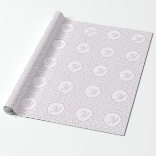 Geborduurde Kittige Coquette Roze waterverf Strik Cadeaupapier