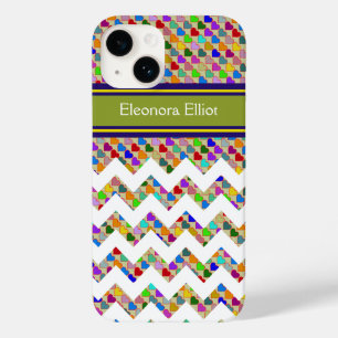Geborduurde kleur harten & chevron Case-Mate iPhone 14 hoesje