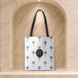 Geborduurde Kust Chic Palmboom Draagtas