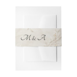 Geborduurde Lace Wedding Invitation Belly Band Uitnodigingen Wikkel