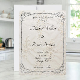 Geborduurde Lace Wedding Invitation Kaart