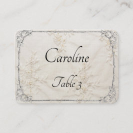 Geborduurde Lace Wedding Place Card Plaatskaartje