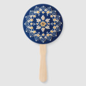  geborduurde look Blue Hand Fans Handwaaier (Achterkant)