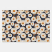 Geborduurde madeliefjes, zonnebloemen & Rozen Inpakpapier Vel (Voorkant)