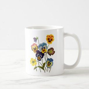 Geborduurde Parade van Pansies Koffiemok