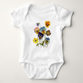 Geborduurde Parade van Pansies Romper