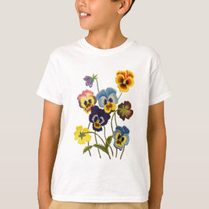 Geborduurde Parade van Viooltjes T-shirt