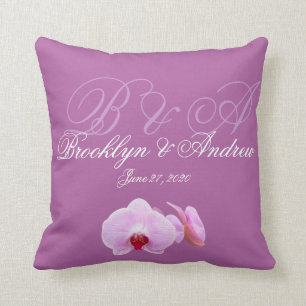 Geborduurde Radiant Orchidee Bruids Kussens