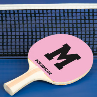 Geborduurde roze pingpongtafel tennisracket tafeltennisbatje