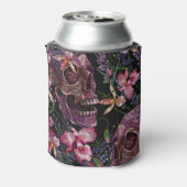 Geborduurde schedel: Gotisch Orchidee Patroon Blikjeskoeler (Blikje Achterkant)