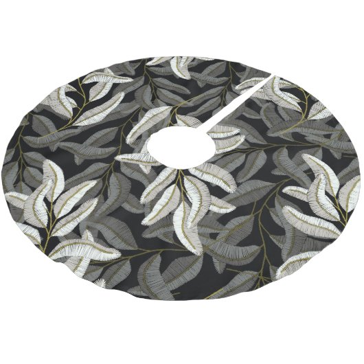 Geborduurde takken: zwart-wit print. kerstboom rok (Gekanteld)