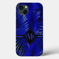 Geborduurde Tropische Blauwe Palm