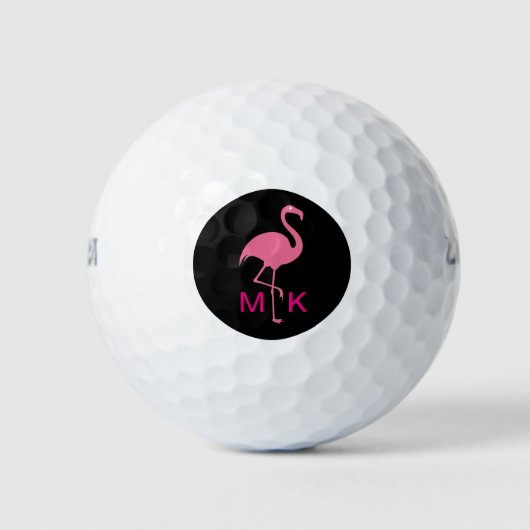 Geborduurde Tropische Roze Flamingo Golfballen (Voorkant)