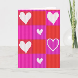 Geborduurde Valentijnshartjeskaart Kaart