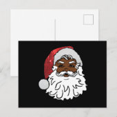 geborduurde zwarte kerstman feestdagenkaart (Voorkant / Achterkant)