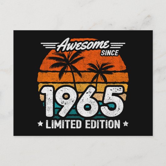 Geboren 1965 Limited Edition Retro Geweldig Sinds Briefkaart (Voorkant)