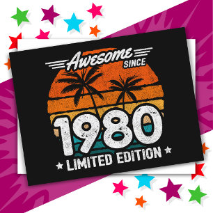 Geboren 1980 Limited Edition Retro Geweldig Sinds Briefkaart