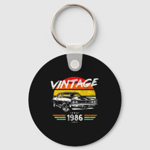 Geboren 1986 40e verjaardag vintage spierauto vade sleutelhanger