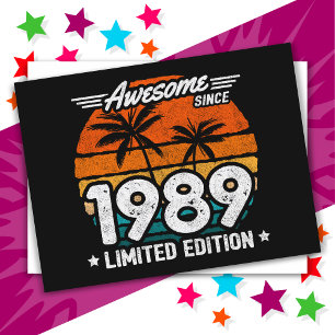 Geboren 1989 Limited Edition Retro Geweldig Sinds  Briefkaart