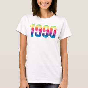 Geboren 1990 Verjaardagsfeest Meerkleurige Tie Dye T-shirt