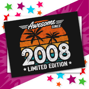 Geboren 2008 Limited Edition Retro Geweldig Sinds Briefkaart