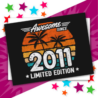 Geboren 2011 Limited Edition Retro Geweldig Sinds Briefkaart