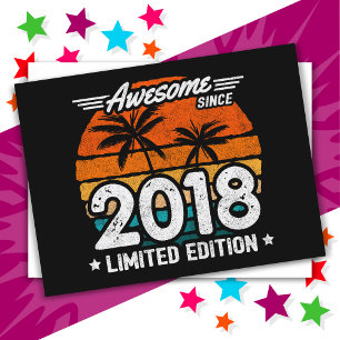 Geboren 2018 Limited Edition Retro Geweldig Sinds Briefkaart
