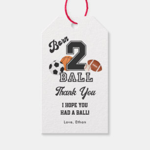 Geboren 2 Ball Boy Tweede Verjaardag Dank u Cadeaulabel