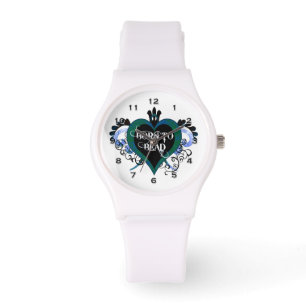 Geboren aan Bead Blue Heart Watch Horloge