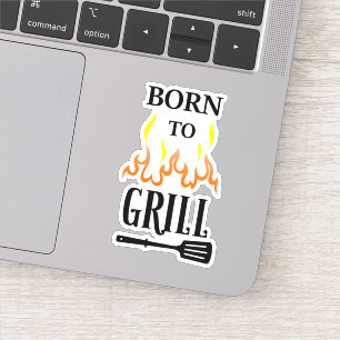 Geboren aan Grill BBQ Sticker