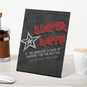 Geboren aan Rock - Luier Raffle Sign Reclamebord Met Voetstuk