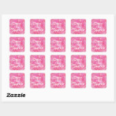Geboren aan Sparkle Quote Vierkante Sticker (Vel)