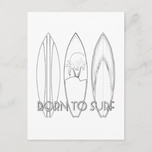 Geboren aan Surf Volwassenkleurend Briefkaart