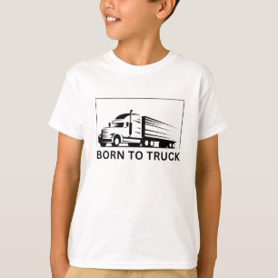 Geboren aan vrachtwagen (zwart) t-shirt