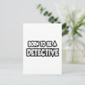 Geboren als detective briefkaart (Staand voorkant)