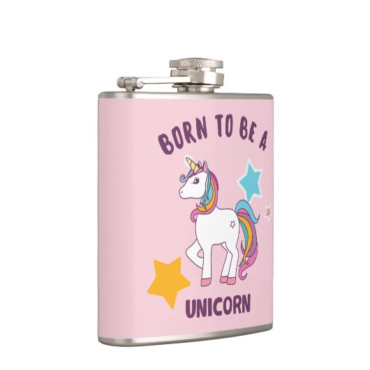Geboren als een Unicorn Heupfles (Rechts)