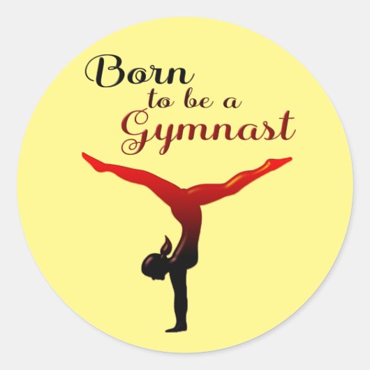 Geboren als Gymnast Ronde Sticker (Voorkant)