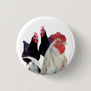 Geboren als kippen, Badge Ronde Button 3,2 Cm
