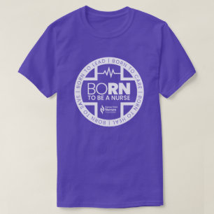 Geboren als verpleegster donker gekleurd T-shirt